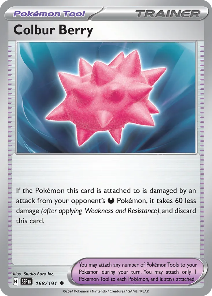 Colbur Berry 168/191 — Surging Sparks (English Pokémon TCG card)