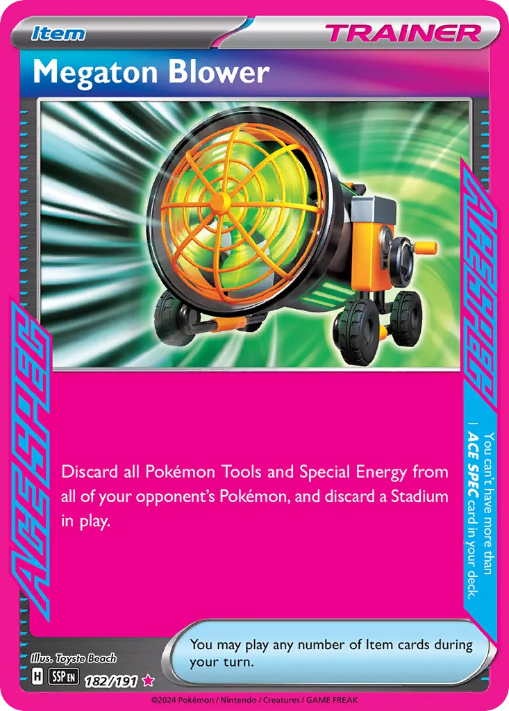 Megaton Blower 182/191 — Surging Sparks (English Pokémon TCG card)