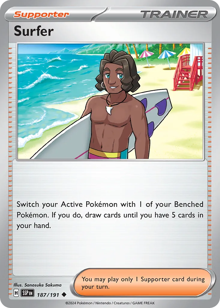 Surfer 187/191 — Surging Sparks (English Pokémon TCG card)