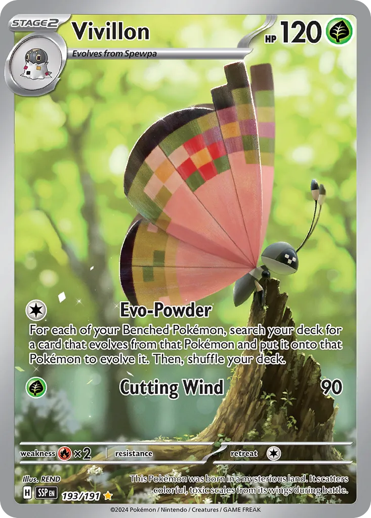 Vivillon 193/191 — Surging Sparks (English Pokémon TCG card)