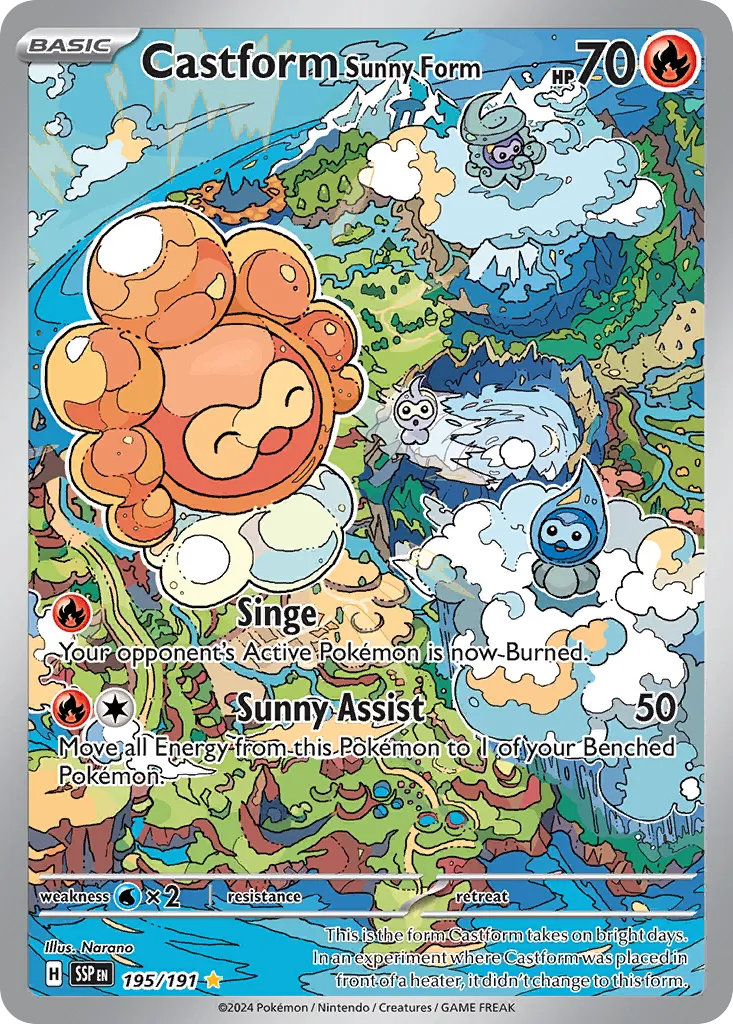Castform Sunny Form 195/191 — Surging Sparks (English Pokémon TCG card)