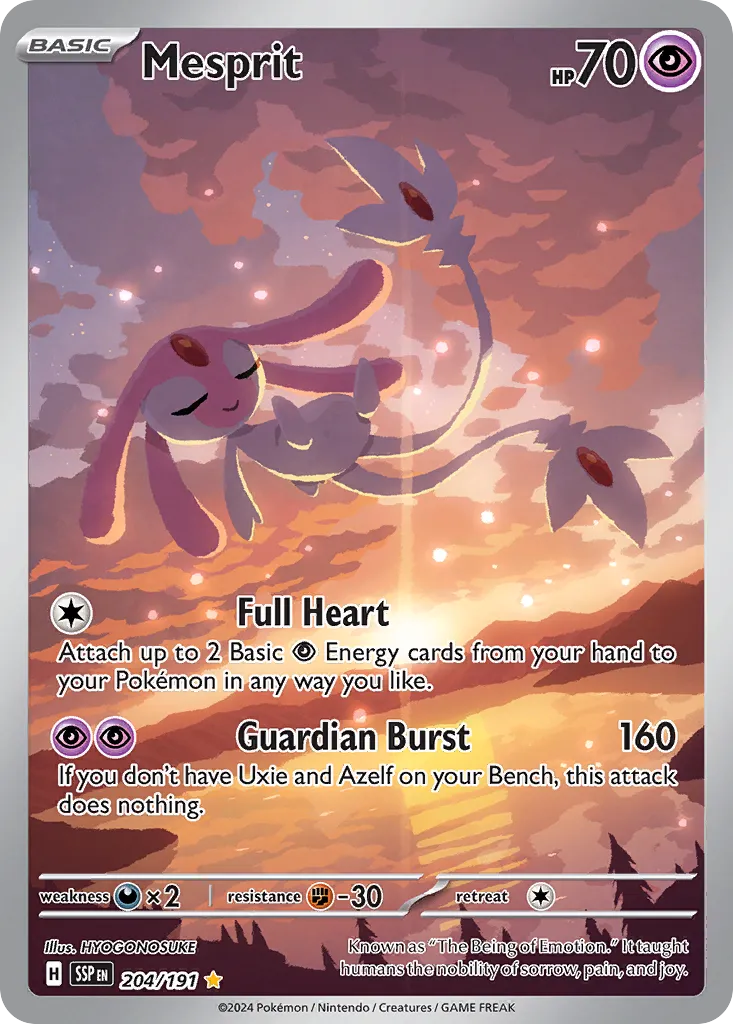Mesprit 204/191 — Surging Sparks (English Pokémon TCG card)