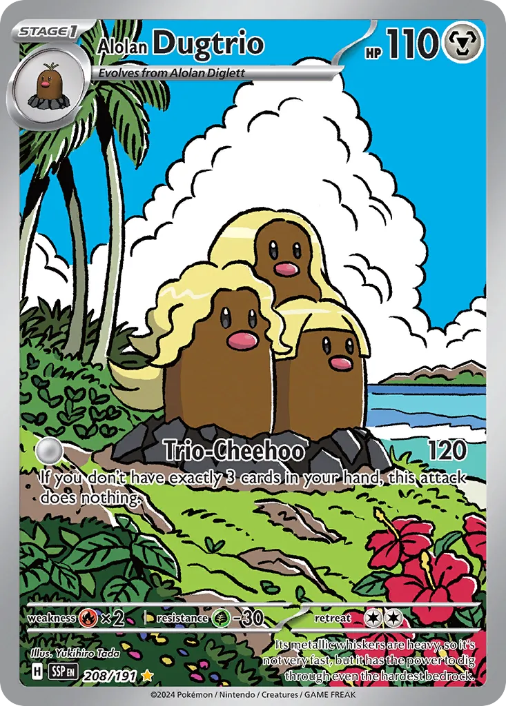 Alolan Dugtrio 208/191 — Surging Sparks (English Pokémon TCG card)