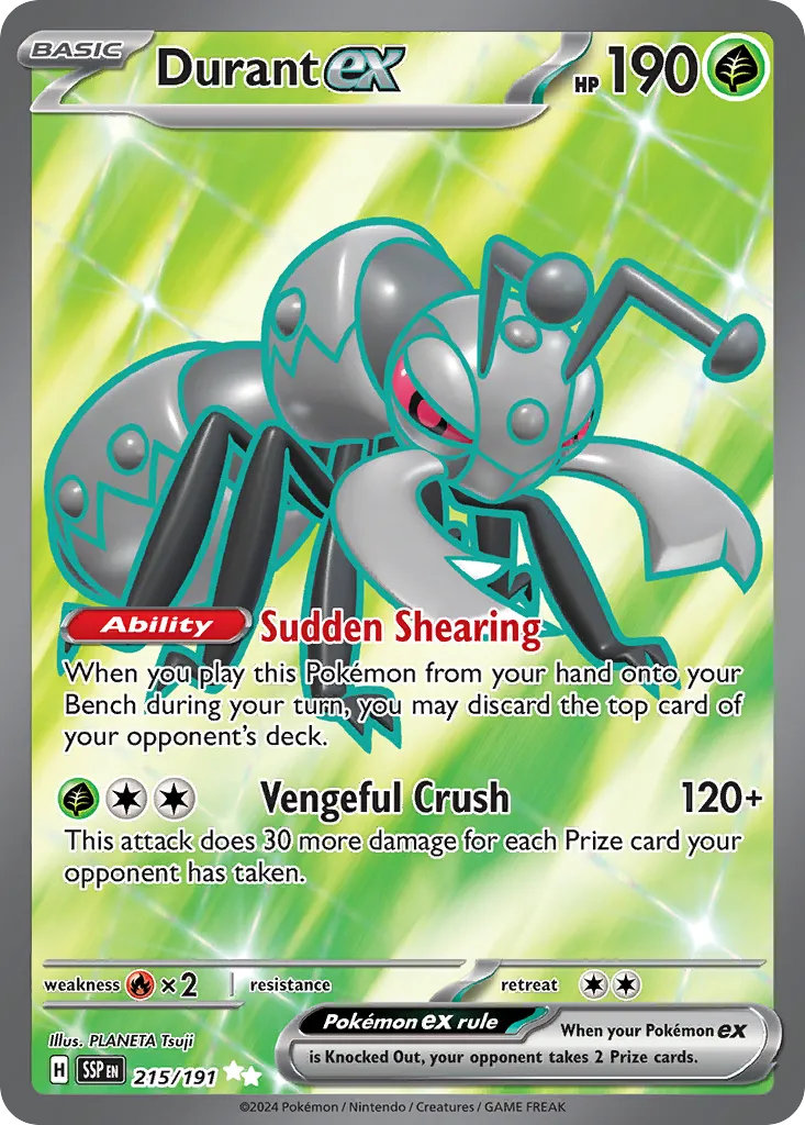 Durant ex 215/191 — Surging Sparks (English Pokémon TCG card)
