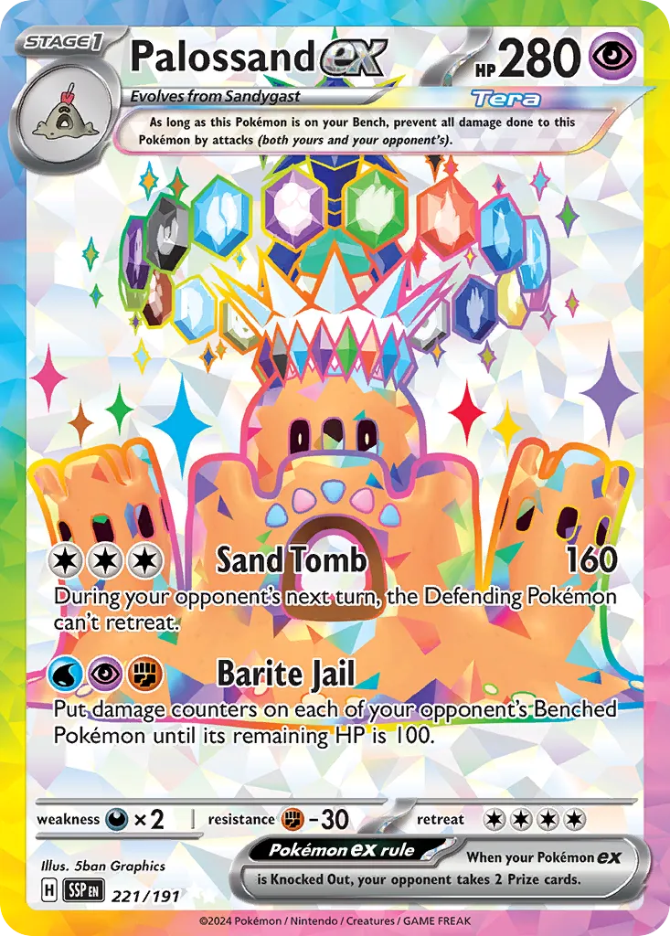 Palossand ex 221/191 — Surging Sparks (English Pokémon TCG card)