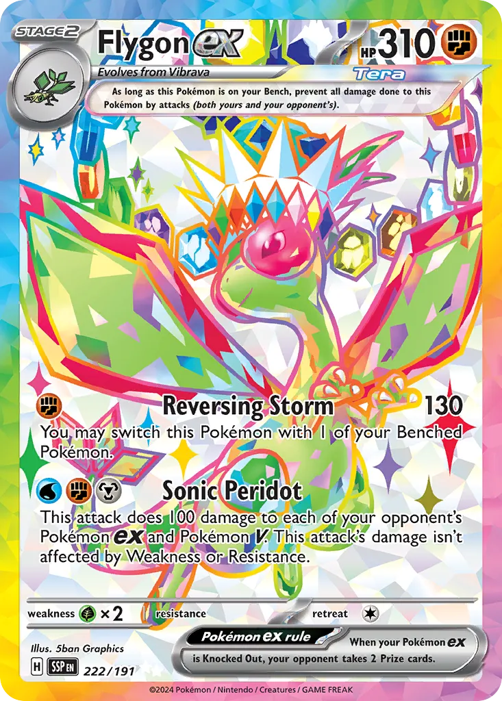 Flygon ex 222/191 — Surging Sparks (English Pokémon TCG card)