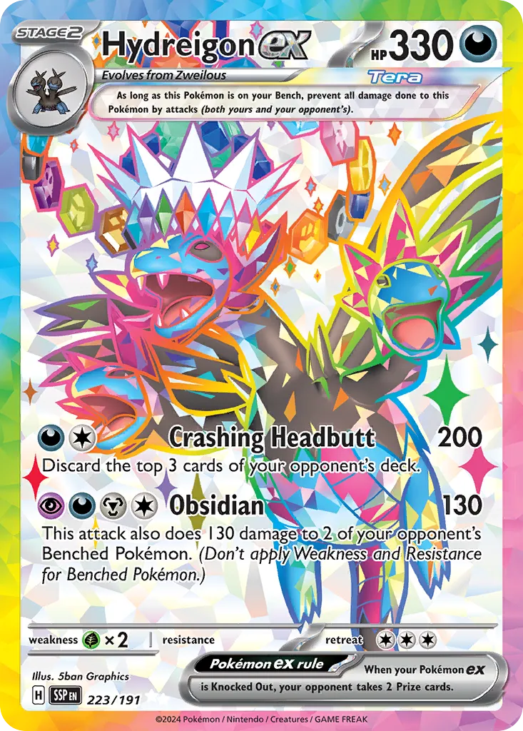 Hydreigon ex 223/191 — Surging Sparks (English Pokémon TCG card)