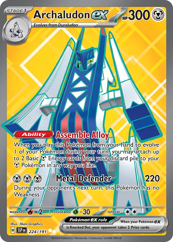 Archaludon ex 224/191 — Surging Sparks (English Pokémon TCG card)