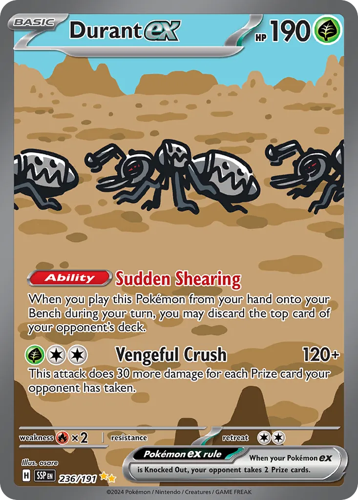 Durant ex 236/191 — Surging Sparks (English Pokémon TCG card)