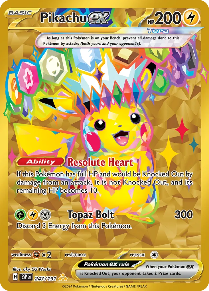 Pikachu ex 247/191 — Surging Sparks (English Pokémon TCG card)