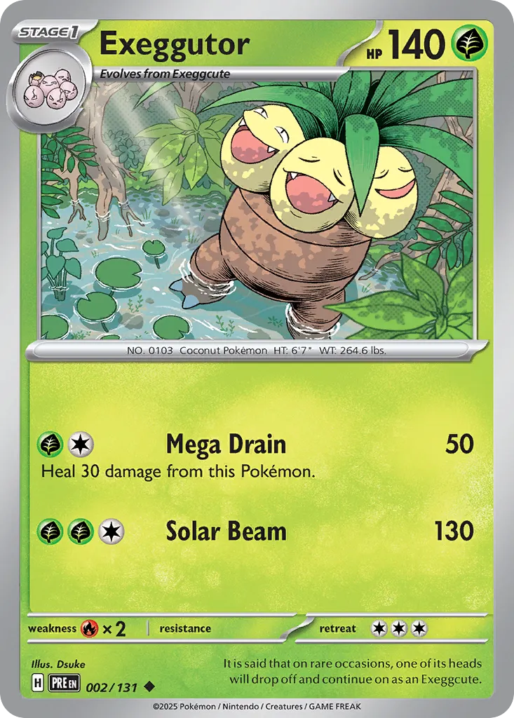 Exeggutor 002/131 — Prismatic Evolutions (English Pokémon TCG card)
