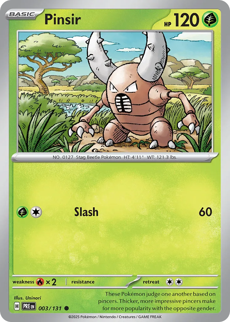 Pinsir 003/131 — Prismatic Evolutions (English Pokémon TCG card)