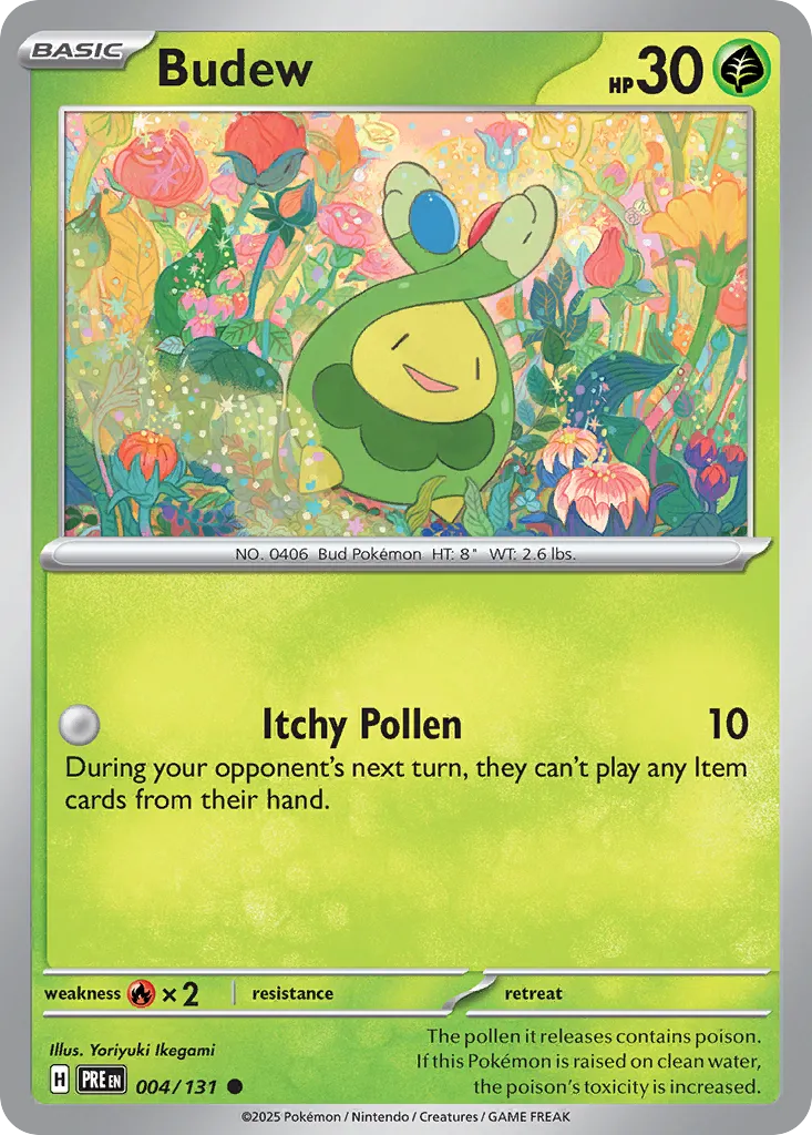 Budew 004/131 — Prismatic Evolutions (English Pokémon TCG card)