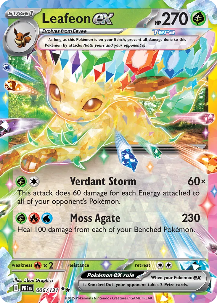 Leafeon ex 006/131 — Prismatic Evolutions (English Pokémon TCG card)