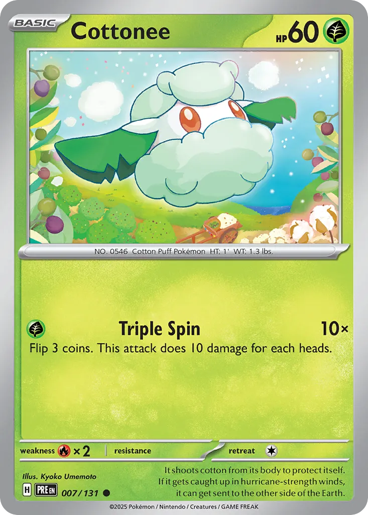 Cottonee 007/131 — Prismatic Evolutions (English Pokémon TCG card)
