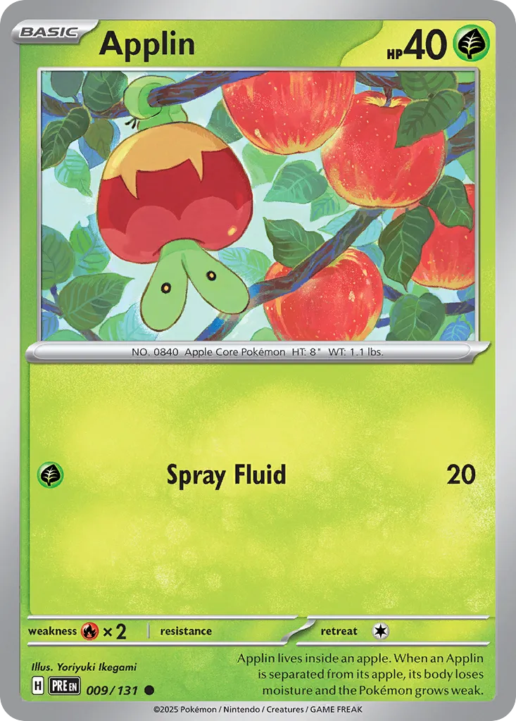 Applin 009/131 — Prismatic Evolutions (English Pokémon TCG card)