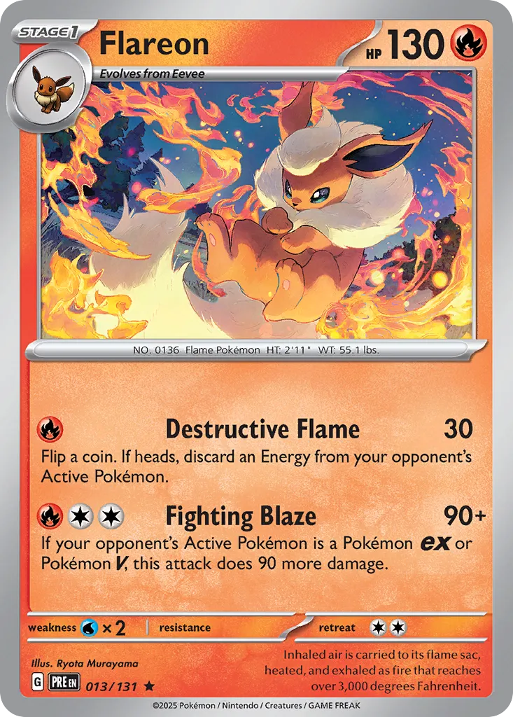 Flareon 013/131 — Prismatic Evolutions (English Pokémon TCG card)