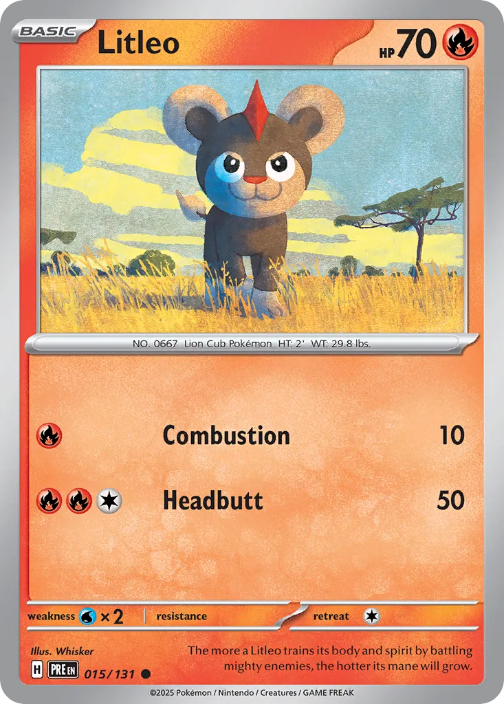 Litleo 015/131 — Prismatic Evolutions (English Pokémon TCG card)