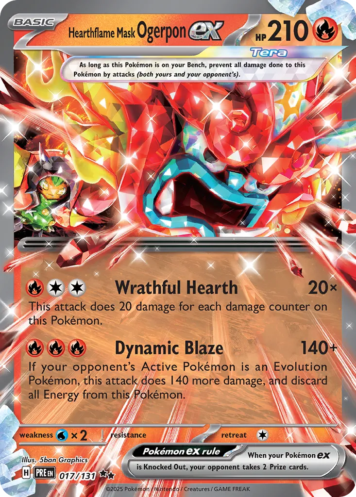 Hearthflame Mask Ogerpon ex 017/131 — Prismatic Evolutions (English Pokémon TCG card)
