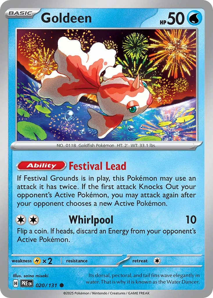 Goldeen 020/131 — Prismatic Evolutions (English Pokémon TCG card)