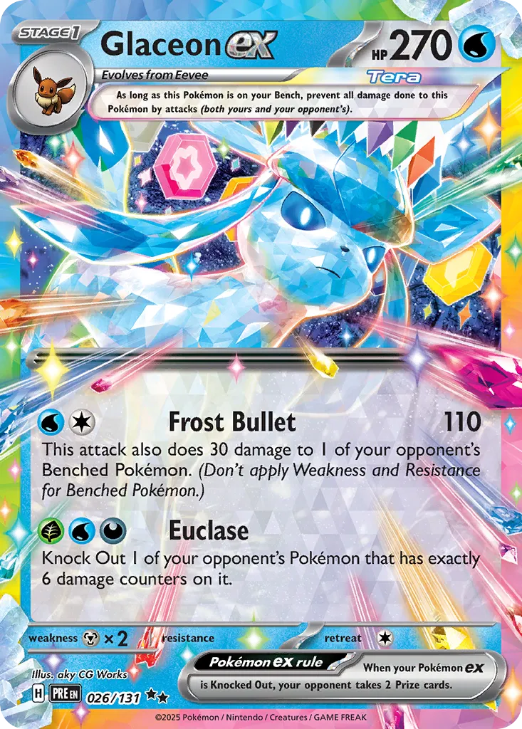 Glaceon ex 026/131 — Prismatic Evolutions (English Pokémon TCG card)