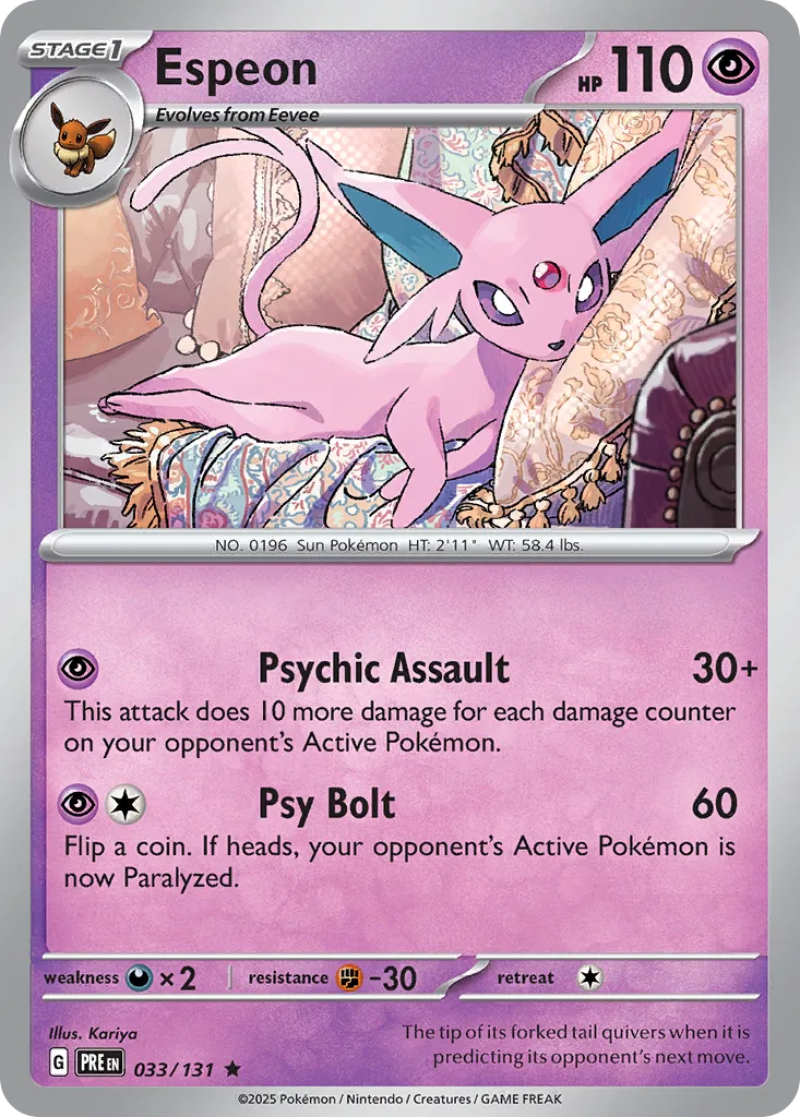 Espeon 033/131 — Prismatic Evolutions (English Pokémon TCG card)