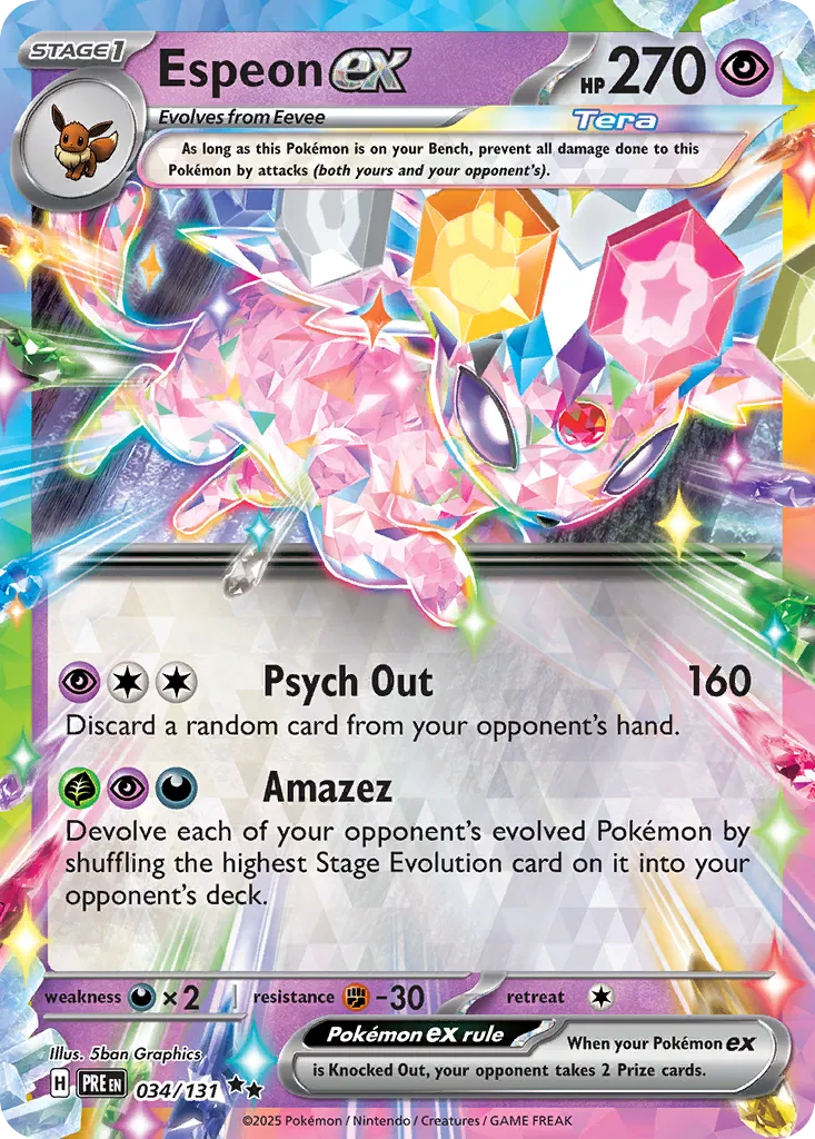 Espeon ex 034/131 — Prismatic Evolutions (English Pokémon TCG card)