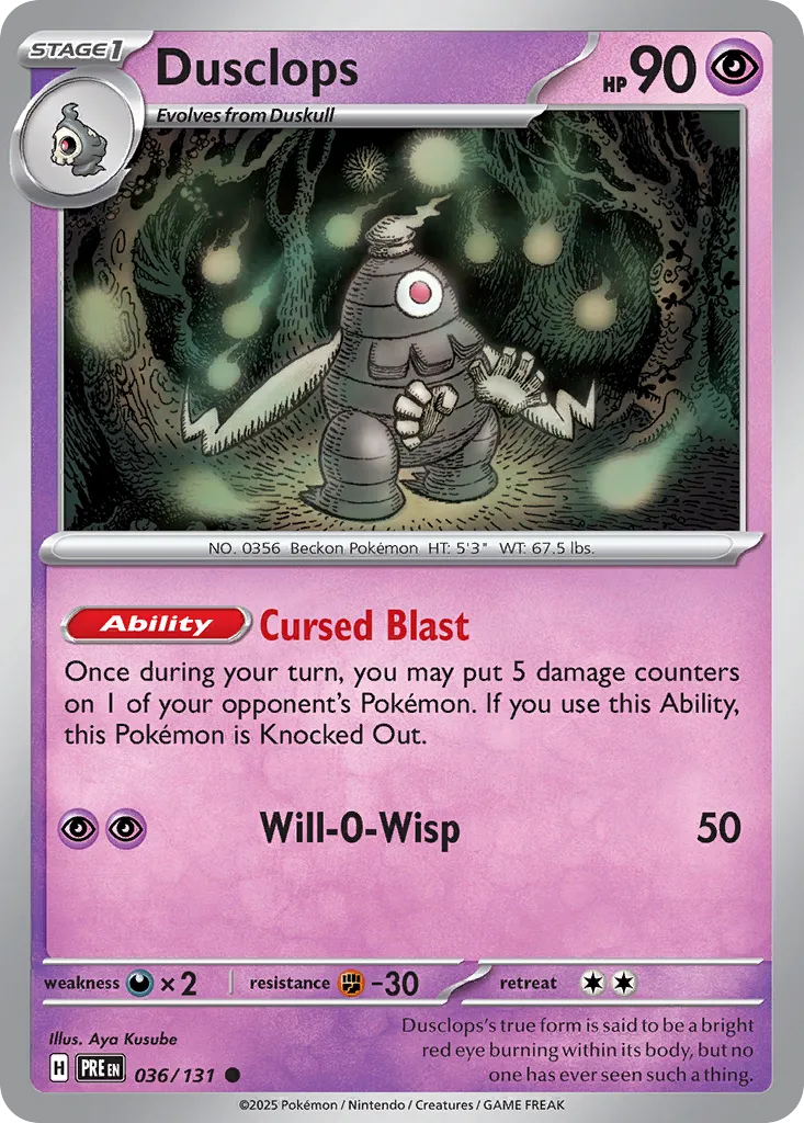 Dusclops 036/131 — Prismatic Evolutions (English Pokémon TCG card)