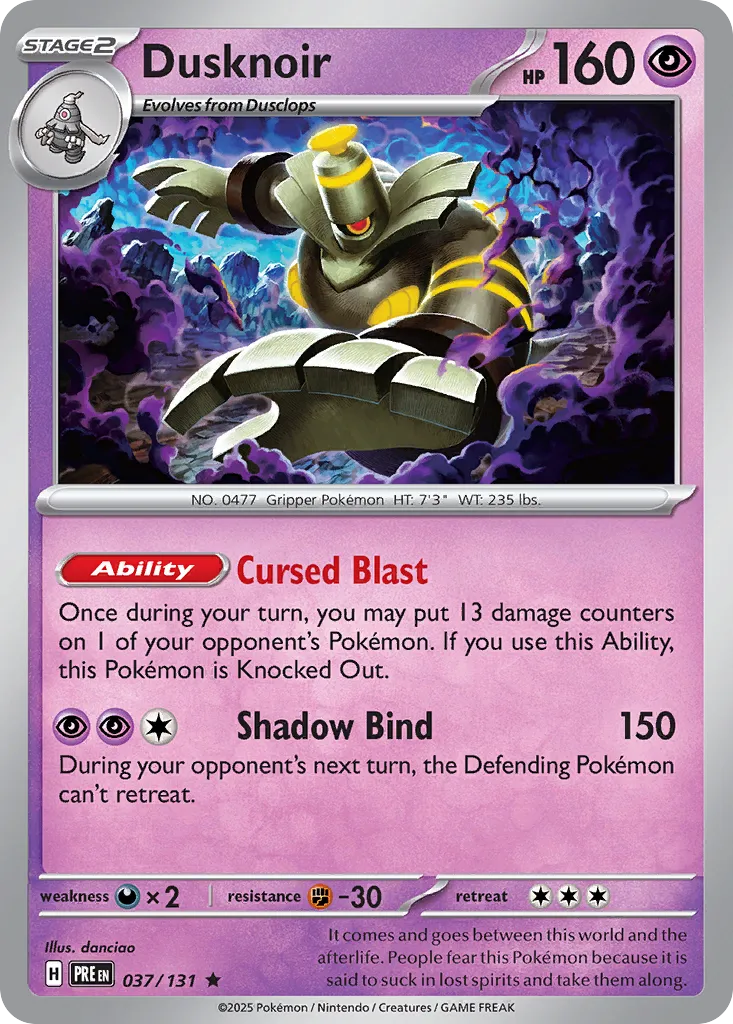 Dusknoir 037/131 — Prismatic Evolutions (English Pokémon TCG card)
