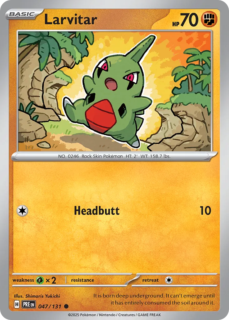 Larvitar 047/131 — Prismatic Evolutions (English Pokémon TCG card)