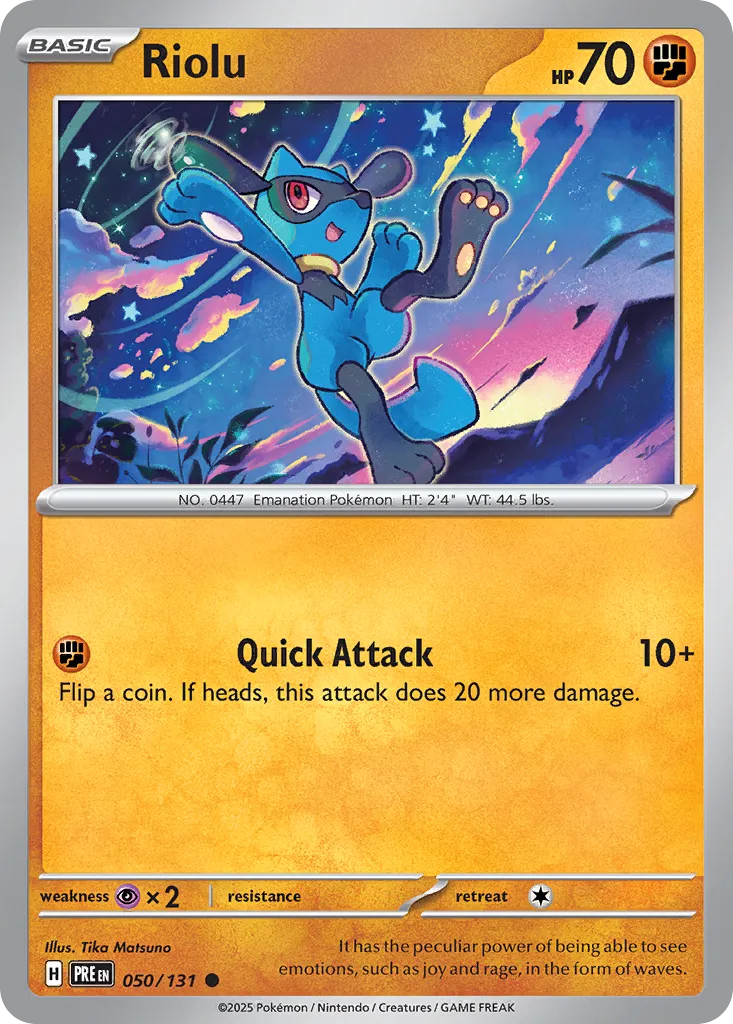 Riolu 050/131 — Prismatic Evolutions (English Pokémon TCG card)