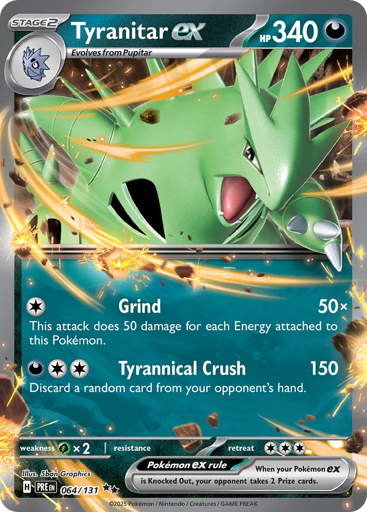 Tyranitar ex 064/131 — Prismatic Evolutions (English Pokémon TCG card)