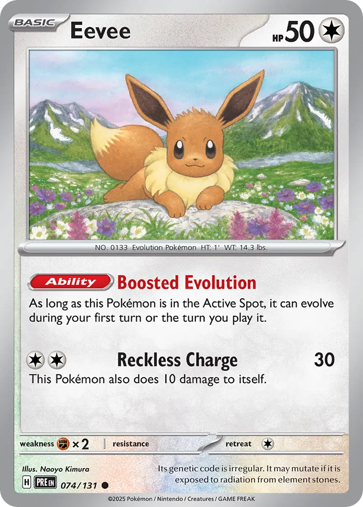 Eevee 074/131 — Prismatic Evolutions (English Pokémon TCG card)