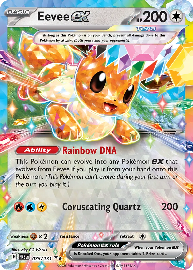 Eevee ex 075/131 — Prismatic Evolutions (English Pokémon TCG card)