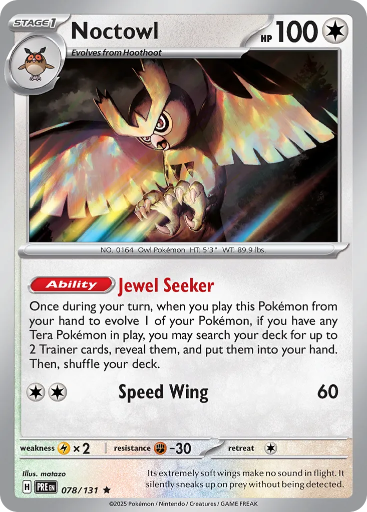 Noctowl 078/131 — Prismatic Evolutions (English Pokémon TCG card)