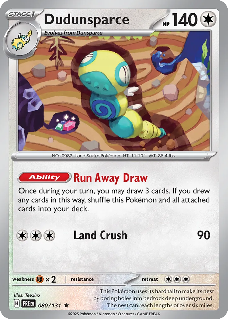 Dudunsparce 080/131 — Prismatic Evolutions (English Pokémon TCG card)