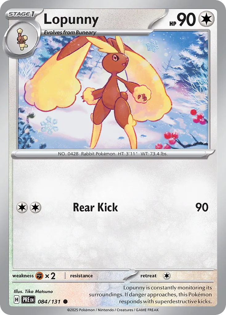 Lopunny 084/131 — Prismatic Evolutions (English Pokémon TCG card)
