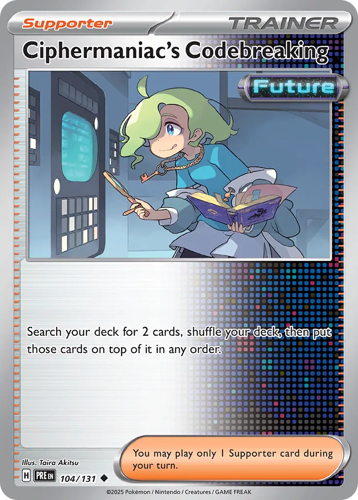 Ciphermaniac's Codebreaking 104/131 — Prismatic Evolutions (English Pokémon TCG card)
