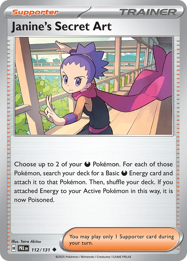 Janine's Secret Art 112/131 — Prismatic Evolutions (English Pokémon TCG card)