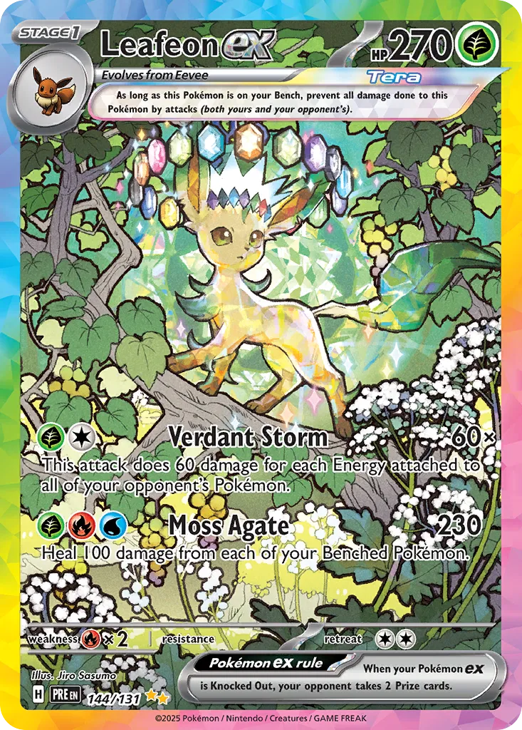 Leafeon ex 144/131 — Prismatic Evolutions (English Pokémon TCG card)