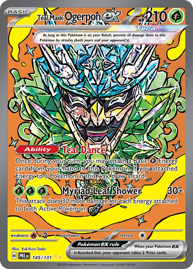 Teal Mask Ogerpon ex 145/131 — Prismatic Evolutions (English Pokémon TCG card)