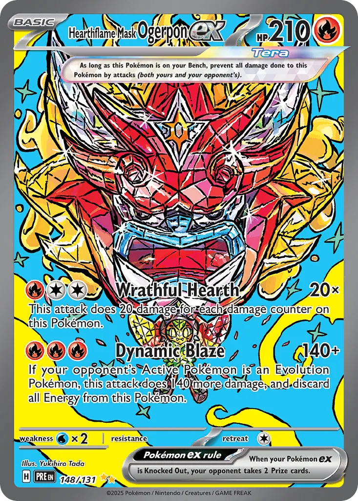 Hearthflame Mask Ogerpon ex 148/131 — Prismatic Evolutions (English Pokémon TCG card)