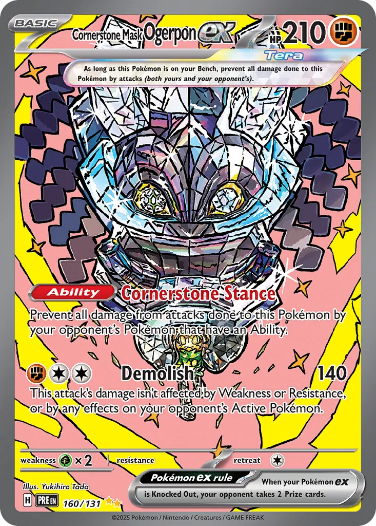 Cornerstone Mask Ogerpon ex 160/131 — Prismatic Evolutions (English Pokémon TCG card)