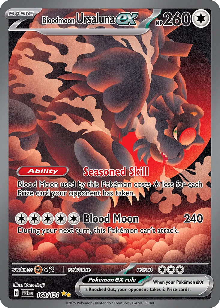 Bloodmoon Ursaluna ex 168/131 — Prismatic Evolutions (English Pokémon TCG card)
