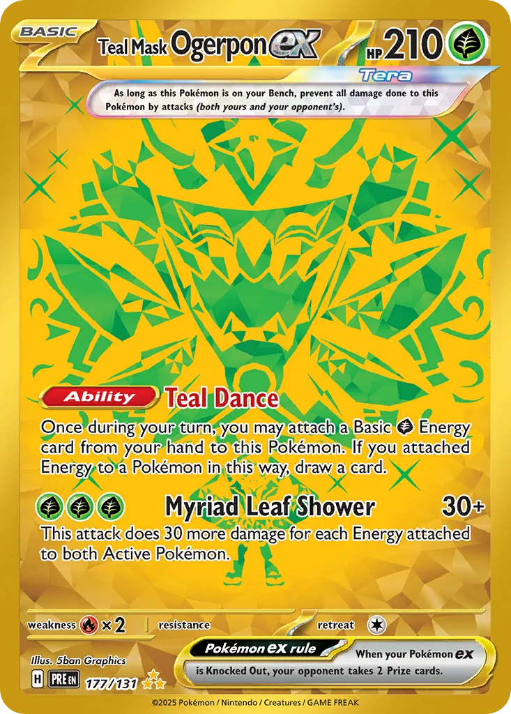 Teal Mask Ogerpon ex 177/131 — Prismatic Evolutions (English Pokémon TCG card)