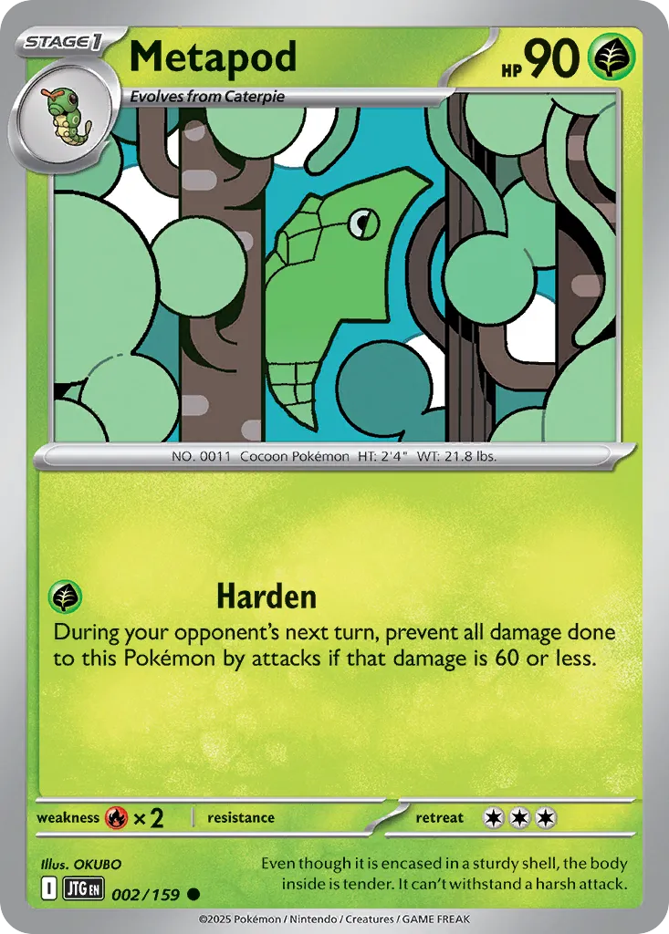 Metapod 002/159 — Journey Together (English Pokémon TCG card)