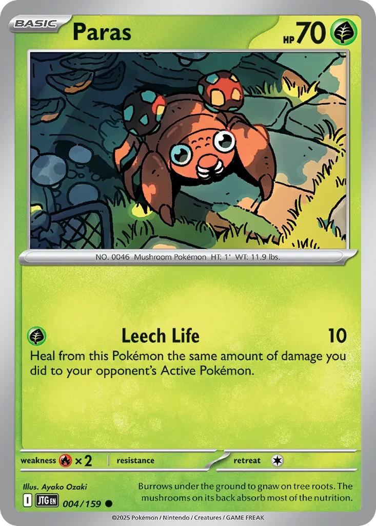 Paras 004/159 — Journey Together (English Pokémon TCG card)