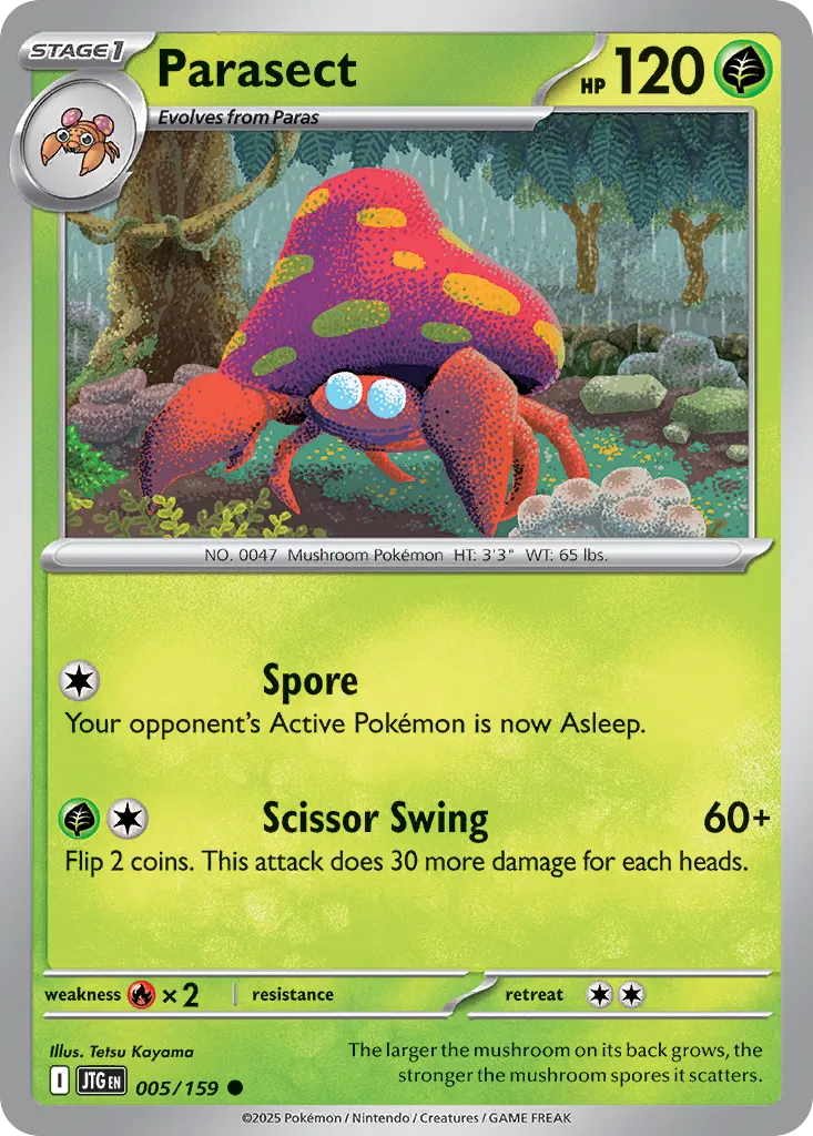 Parasect 005/159 — Journey Together (English Pokémon TCG card)