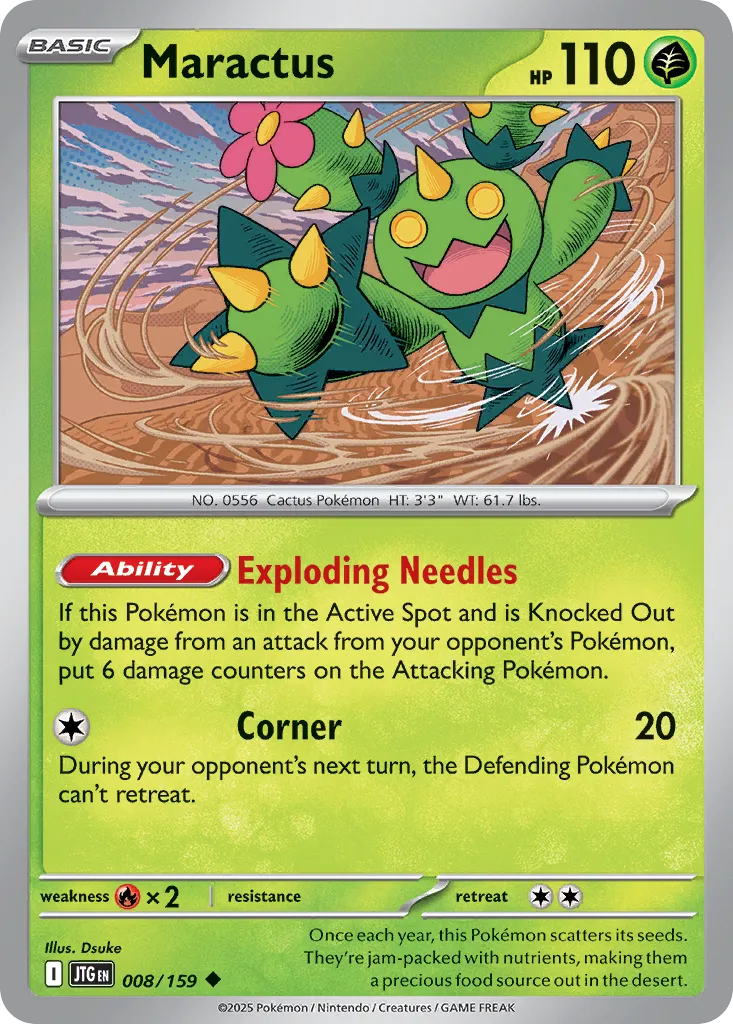 Maractus 008/159 — Journey Together (English Pokémon TCG card)