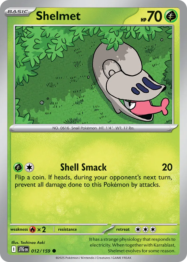 Shelmet 012/159 — Journey Together (English Pokémon TCG card)